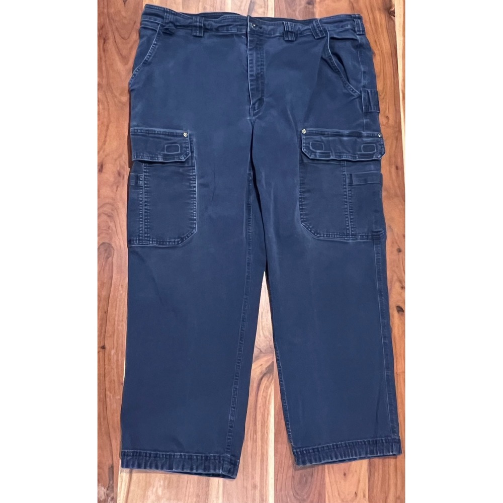Duluth Trading Co Fire Hose Flex Cargo Pants Mens 44x30 Navy Blue Work Trousers